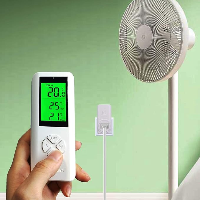 DIGITEN WTC100 Wireless Thermostat Outlet Digital Temperature Controller Plug-in Thermostat Cooling&Heating Remote Control Build-in Temp Sensor Greenhouse Thermostat Reptile Temperature Controller