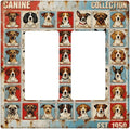 Bvtewkhz Dogs Funny Puppy Pets Vintage 2 Gang Double Rocker Decorative Outlet Covers Light Switch Plate Electrical Receptacle Switchplate For Bathroom Kitchen Bedroom
