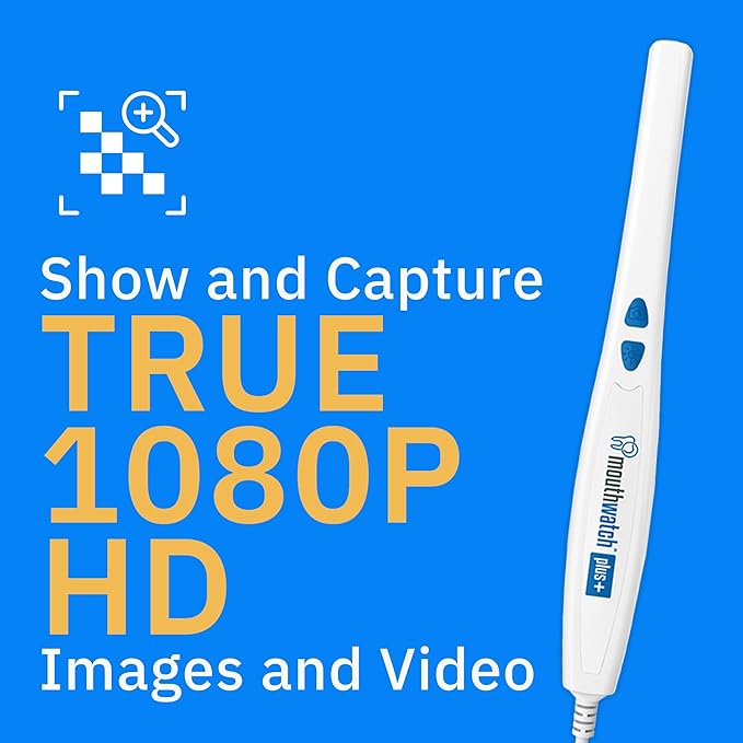 True 1080p HD Intraoral Camera, Show and Capture High-Resolution Images and Video in Over a Billion Color Shades. Seamless Integration with 50+ Dental Imaging Suites Guaranteed.