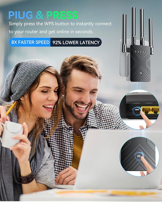 2026 WiFi Extender Signal Booster for Home - 8X Faster Internet Booster with Ethernet Port, Covers 15888sq.ft & 1-Tap Setup, Wireless Repeater Amplifier Supports 68＋Devices
