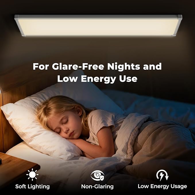 AIKVSXER 30 Pack 1x4 FT LED Flat Panel Light Surface Mount, with Wireless Switch & App Control, Night Mode, 50W 5500LM, 3000K/4000K/6500K, Ultra-Thin LED Light for Office Home,120-277V - White