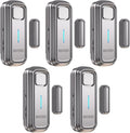 Daytech Refrigerator & Freezer Door Alarm - Adjustable 1-4 Minute Delay, 0-120dB Adjustable Siren, Door/Window Sensor for Home or Business (5 Pack, Gray)