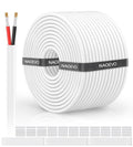 NAOVEO 16 Gauge Wire 2 Conductor Electrical Wire, 16 AWG Stranded PVC Tinned Copper Cable, Flexible/Low Voltage Automotive Wiring for LED Lamps, Marine, Speaker, Appliances (200FT)