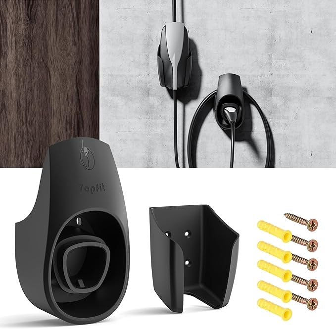 BMZX for Tesla Charger Holder Charging Cable Organizer with Charger Slot for Tesla Motors Wall Mount Connector Bracket Adapter Fit for Model 3/Y/S/X