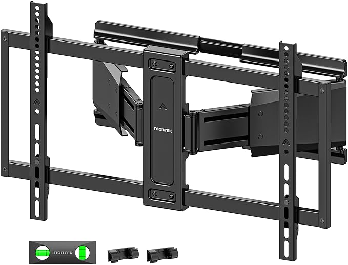 monTEK Heavy Duty Ultra Slim TV Wall Mount for 37-90 Inch TVs Up to 185lbs, Swivel & Tilt & Extension Wall Mount TV Bracket with Articulating Dual Arms, Low Profile Full Motion tv Mount