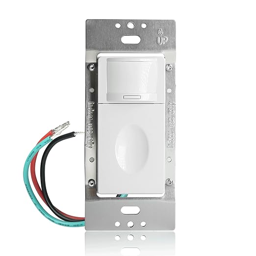 RAYZEEK Motion Sensor Light Switch, 10A, Single Pole, No Neutral Wire, PC Fireproof, 3-in-1 OCC & VAC & Manual On/Off Override Selectable, Motion Sensor Wall Switch for LED/CFL/Incandescent, UL Listed