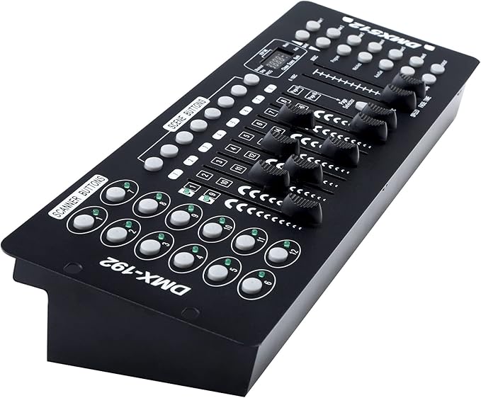 TCFUNDY DMX 512 Controller, 192 Channel DMX Light Controller Stage Lighting Console for Party DJ Disco Lights Show Night Club