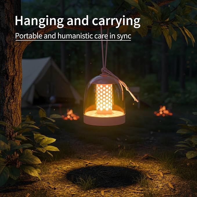 MKLK Camping Lantern, IPX4 Waterproof Touch Control LED Night Light, USB Rechargeable & Long Lasting Battery, Portable Hanging Tent Lamp for Outdoor Camping Hiking Backpacking, Pink