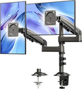 HUANUO 13-32 Inch Dual Monitor Stand, NITROGLIDE™ Dual Monitor Mount, Monitor Stand 2 Monitors, Ergonomic Adjustable Tilt/Swivel/Rotate, Weight Max 19.8 lbs, VESA 75/100mm