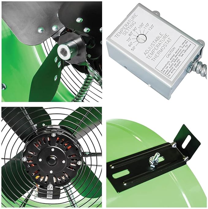 Maxx Air Professional Grade Gable Mount | Power Attic Ventilator, 2.6-Amp 60-Hz Motor and 14-Inch Blade | Quiet Home Attic Fan 1650 CFM | 2500 SQ. FT. (Green)