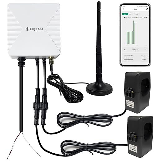 WiFi Energy Monitor with 2 * 500A Clamps, Real-Time Electricity Tracking, Smart Home Power Management