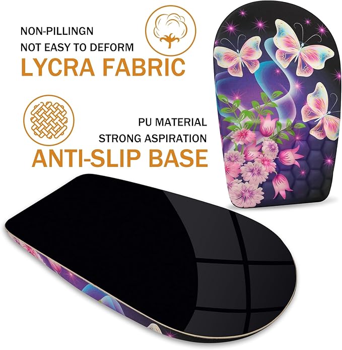 BOCHEERY Ergonomic Mouse Pad Wrist Support,Upgrade Mousepad with Massage Design,Non-Slip PU Base Desktop Mouse Pads for Pain Relief, Computer, Office & Home,12 x 8 in（F-Butterfly with Flower）