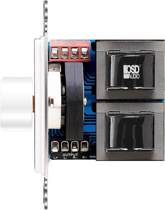 OSD Audio 100W in Wall Volume Control Impedance Matching for Home Speakers, Rotary Knob White SVC100