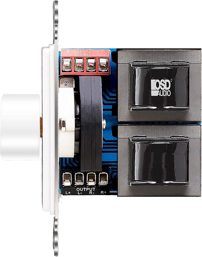 OSD Audio 300W in Wall Volume Control Impedance Matching for Home Speakers, Rotary Knob White SVC300