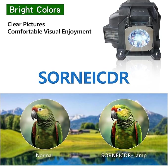 SORNEICDR ELP LP87 Replacement Projector Lamp Bulb Compatible With Epson BrightLink 536Wi PowerLite 520 525W 530 535W, With Housing