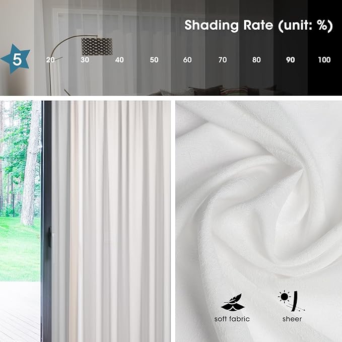 SmartWings Automatic Curtain Opener with Drapery, Motorized Vertical Blinds with Remote, Electric Closet Doors Sliding Panels Compatible with Alexa Google Homekit, Sheer Refined Elegance