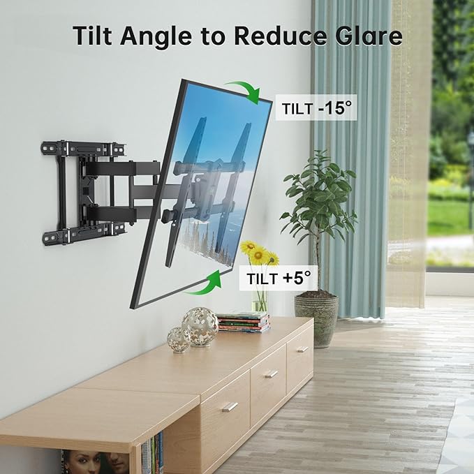 USX MOUNT UL Listed TV Wall Mount for 42"-84" TVs up to 110lbs and 8"-24" Wood Studs, TV Mount with Tilt, Swivel & Extension, Wall Mounts Bracket with Dual Articulating Arms, Max VESA 600x400mm