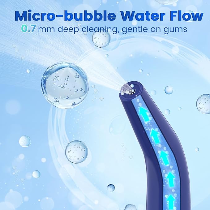 WellLeo Water Flossers for Teeth, Portable Oral Irrigator Rechargeable Water Dental Flosser Pick with High Pressure 5 Jet Tips, IPX7 Travel Water Flossing for Brace Teeth Cleaner Gum Care