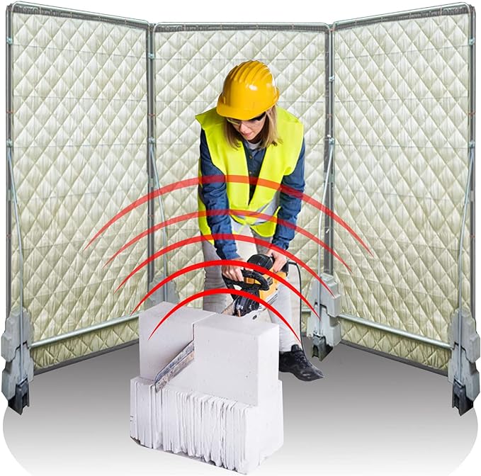 LTCANOPY Temporary Construction Traffic Industrial Sports Pitches Outdoor Noise Control Sound Blocking Reducing Cancelling Soundproof Screen Blankets Sound Barrier 39.3”x78.7"(grey)…