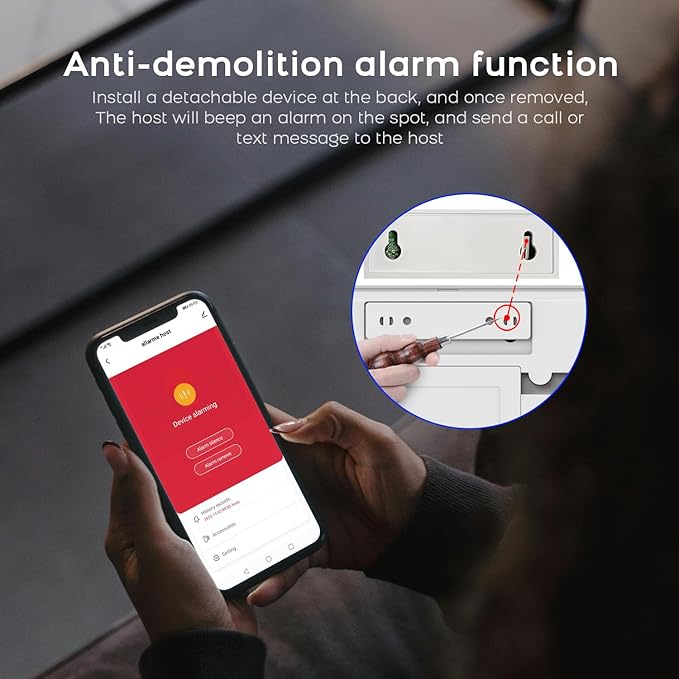 LWOHSI Alarm System for Home Security,Wireless Home Security Systems with Tuya APP Alerts,6 Door/Window Sensor,3 Motion Detectors,Remote,Work with Alexa and Google for Villa,Apartment,Kids Safety