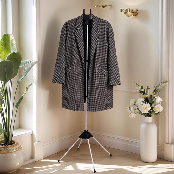 FujDun Garment Steamer Stand for Clothes - Steam Rack & Stand - Grey Ironing Gloves, Handheld Steamer Hanger - Adjustable Handheld Ironing Clothes Hanger - Universal Steam Iron Accessory Holder