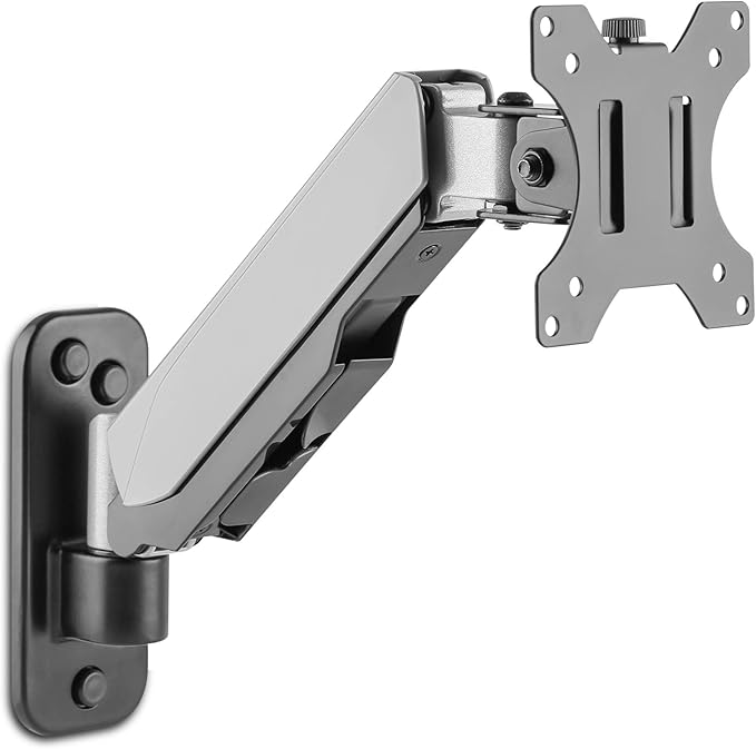 AVLT Single 32" Monitor Wall Mount - Fits One Flat/Curved Monitor, Full Motion Height Swivel Tilt Rotation Adjustable Arm - VESA/Cable Management