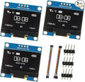 JAMHER 1.3 Inch I2C IIC OLED Display Module 128x64 Pixel Mini Self-Luminous Display Screen Board for Arduino Projects Raspberry Pi with Wire(3Pack White)