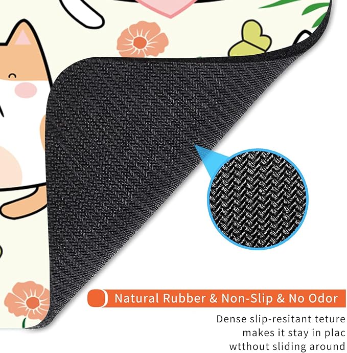 Armanza Square Mouse Pad Cute Cat, Personalized Premium-Textured Custom Mouse Mat Design, Washable Mousepad Cloth, Non-Slip Rubber Base Computer Mouse Pads for Wireless Mouse