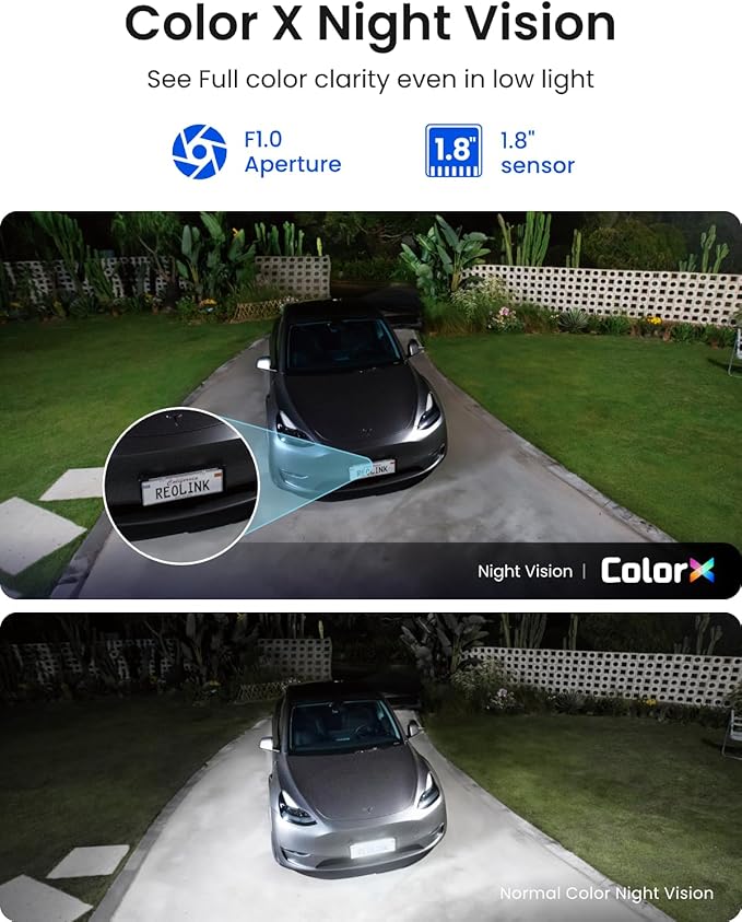 REOLINK Argus 4 Pro 4K Solar Security Cameras Wireless Outdoor, 180° Dual-Lens 8MP Camera for Home Security, ColorX Night Vision, Smart People/Vehicle/Animal Detection, No Subscription, Local Storage