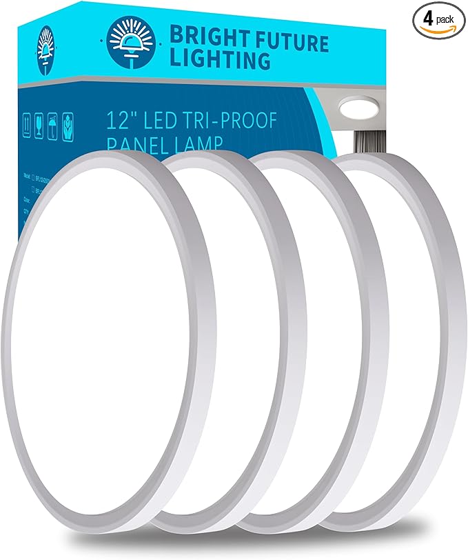 4pack 12 Inch Flush Mount Ceiling Light, 24w Led Ceiling Light, 3000k/4000k/6000k Selectable 2520lm Ceiling Lights, Super Slim Led Light Fixture For Bedroom Kitchen Living Dining Room Office (White)