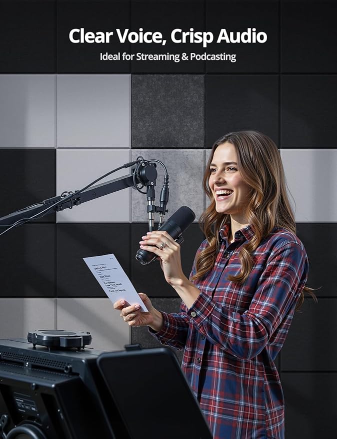 Square Acoustic Wall Panels, Sound Absorbing Panels for Walls, Ceiling, Doors, 12 Pack 12"x12"x0.4" Self Adhesive Decorative Black Acoustic Tiles for Recording Studio, Office, Room, Home