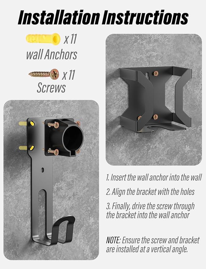 BMZX EV Charger Holder J1772, Wall Mount Kit for Electric Car Charger, SAE J1772 Cable Organizer, Nozzle Holster Dock & J-Hook for Charging Station