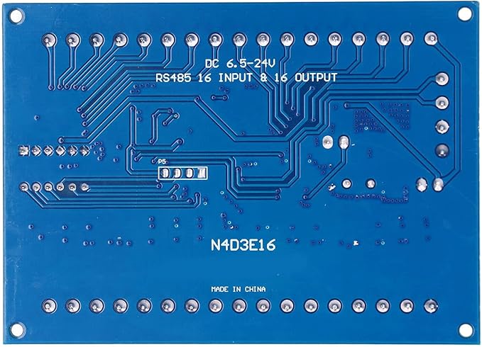 16 Input 16 Output Expansion Board RS485 16 Channel Remote Control Switch Module PLC IO Module DC 6.5‑30V for Smart Home Camera(Single board)