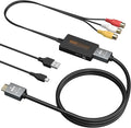 LA NREUCETS RCA to HDMI Converter, Composite AV to HDMI Converter Support 1080P with HDMI Cable for Xbox/Wii/PS1/PS2/PS3/GameCube/N64/VHS/VCR/DVR Players