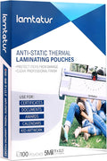 Lamtetur Anti-Static Thermal Laminating Pouches 9x11.5 Inches, Holds 8.5 x 11 Inch Sheets,5mil 100Pcs Hot Laminate Films, Clear Laminator Papers, Letter Size Lamination Sheets(Anti-Static 5Mil-100)
