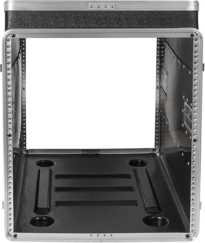Sound Town Lightweight and Compact 10U ATA ABS Rack Case, with Slant Mixer Top, 24.5" Depth, 12U Top and 10U Side Spaces (STMR-A12X10U)