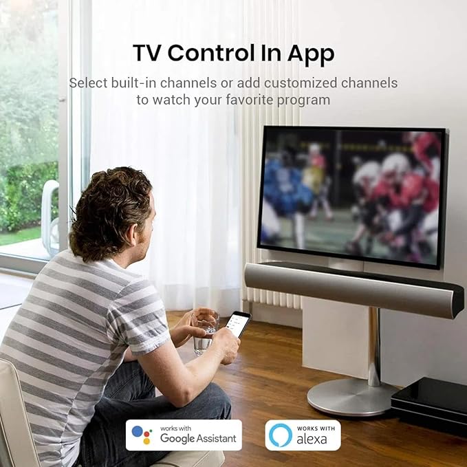 Broadlink RM4 Mini Smart Remote(2.4GHz Wi-Fi Only)- IR Blaster Hub for Smart Home Automation, Infrared TV Air Conditioner Remote Replacement Compatible with Alexa, Google Assistant, IFTTT