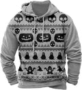 Halloween Hoodie Men Graphic Pumpkin Ghost Printed Sweatshirt Casual Trendy Long Sleeve Halloween Hooded Tops with Pockets
