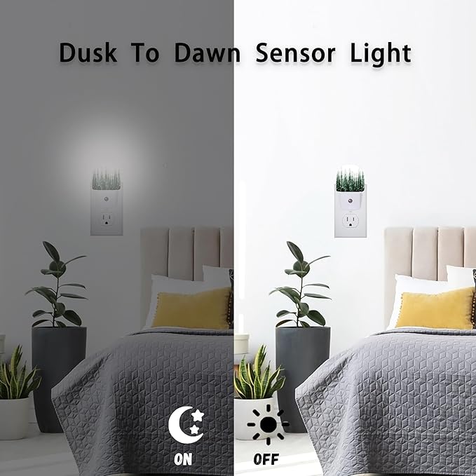 Axxitude Christmas Tree Forest Night Lights Plug into Wall for Girls Boys Room,Night Light LED Lamp Dusk to Dawn Sensor Round Lamp for Bedroom Bathroom Hallway Home Wall Decor Nightlight