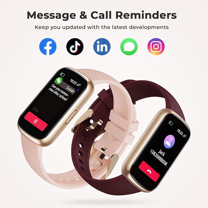 TIFOZEN Fitness Tracker for Women Men, Smart Watch Band with 24/7 Heart Rate Blood Oxygen Sleep Monitor, Calories Step Tracker Pedometer 3ATM Waterproof Activity Tracker for Android iOS, Wine Red