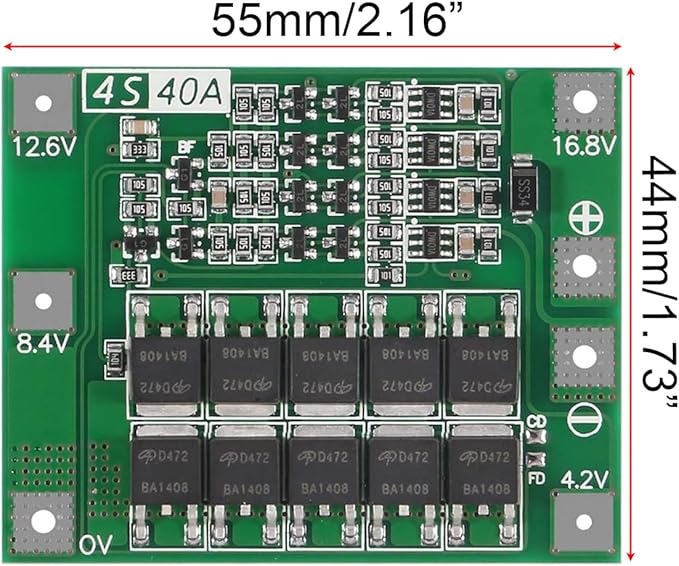 Gebildet 3pcs Enhanced 4S 40A 16.8V 18650 Lithium Battery Protection Board PCB BMS Charger Protection Circuit Balance Charging Module