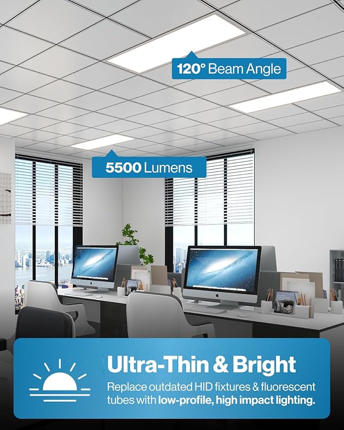 Sunco 30 Pack 2x4 LED Flat Panel Light Drop Ceiling Office Shop Commercial Warehouse Fixture, 6500 Lumens, Selectable Features, 30W/40W/50W, 4000K/5000K/6000K, Dimmable (0-10V), Dustproof ETL.