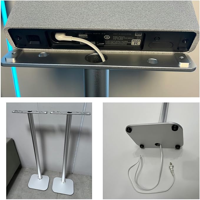 ZGOUO Speaker foor Stand Compatible with Sony BRAVIA Theater Quad Surround Sound System (HT-A9M2), Aluminum, Built-in Power Cord