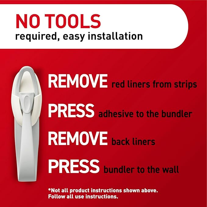 Command Cord Bundlers, Damage-Free Hanging Cord Organizer, No Tools Cord Bundler for Hanging Electrical Cables of Christmas Decorations, 6 Gray Cord Bundlers and 12 Command Strips | Cord Organizer, No Tools, Cord Bundler, 12