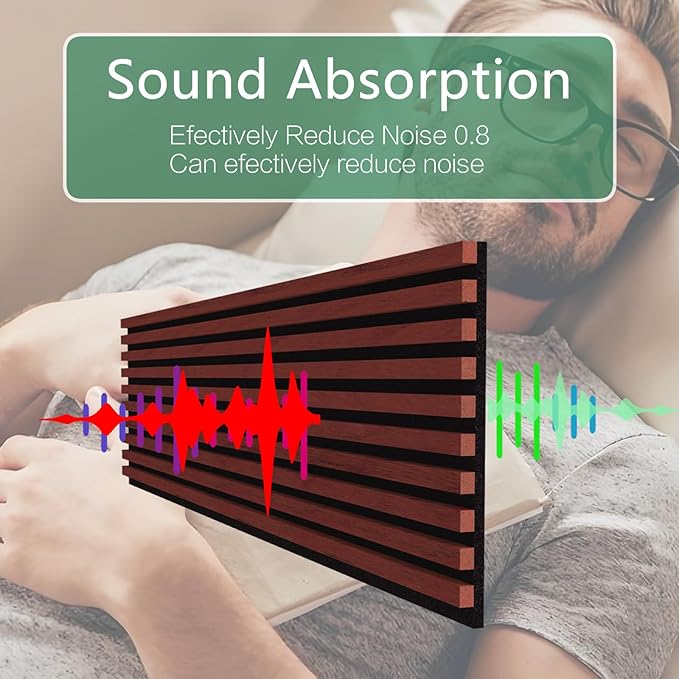 Premium Acoustic Wood Slat Wall Panels – Noise-Reducing Sound Absorption Panels for Home Theater, Studio & Office | Modern Decorative Slat Walling for Echo Control | Eco-Friendly & Easy to Install