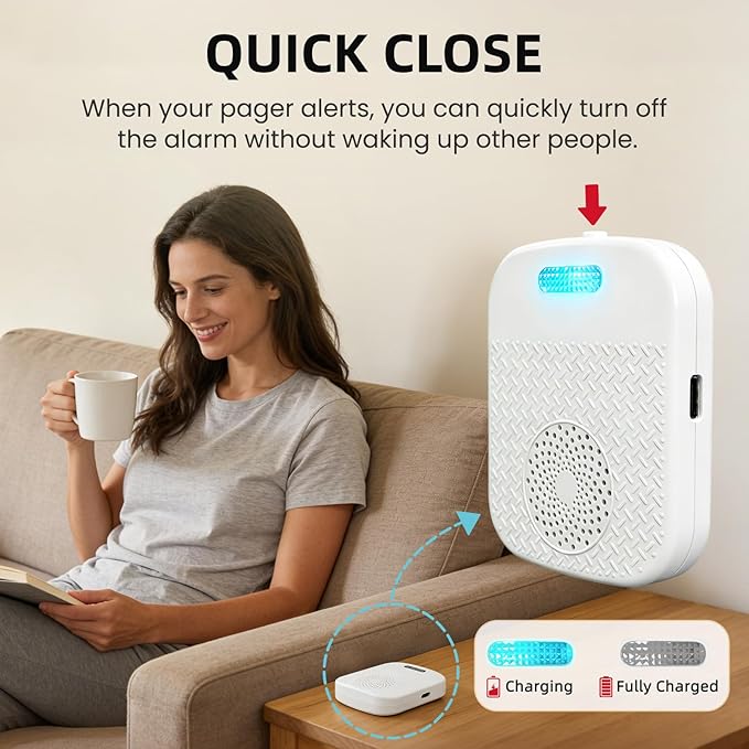 CallToU Caregiver Pager Wireless Call Button for Elderly, Medical Alert Systems for Seniors/Elderly Monitoring with 2 Call Bell, 500+Feet, 1 Plug-in Receiver+1 USB Receiver for Home Patients Emergency