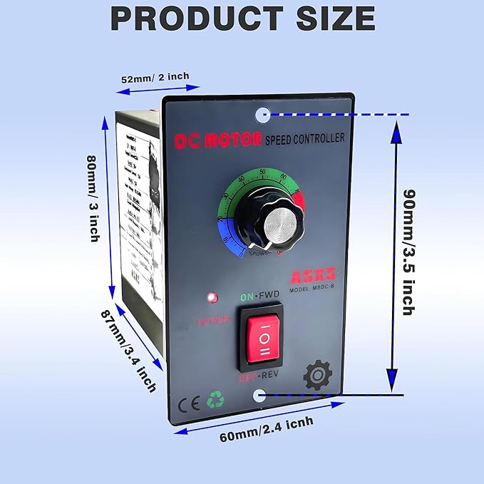 URANT DC12V - 60V/20A Motor Speed Controller, with Forward and Reverse Switch,Suitable for DC Brushless Motors,Forward and Reverse Motor Speed Regulator,DC Motor Speed Controller