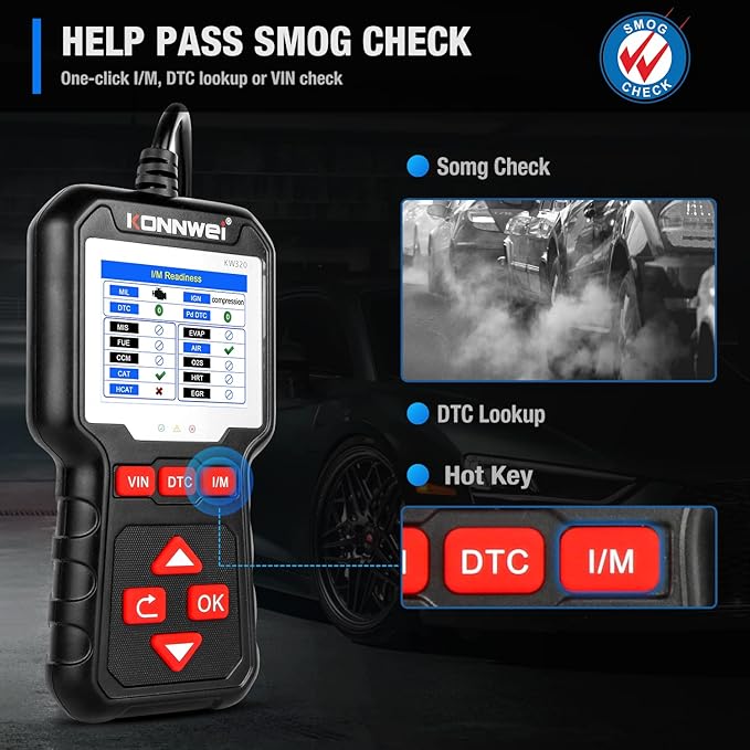 KONNWEI KW320 Car OBD2 Scanner Professional Code Reader Engine Fault Code Reader Scanner CAN Diagnostic Scan Tool for All OBD II Protocol Cars Since 1996