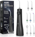 AUIEI Water Flosser Pick for Teeth & Braces, 300ML Cordless Power Dental Flossers with 8 Jet Tips, Oral Irrigator 5 Pressure, IPX7 Waterproof, Portable for Home Travel