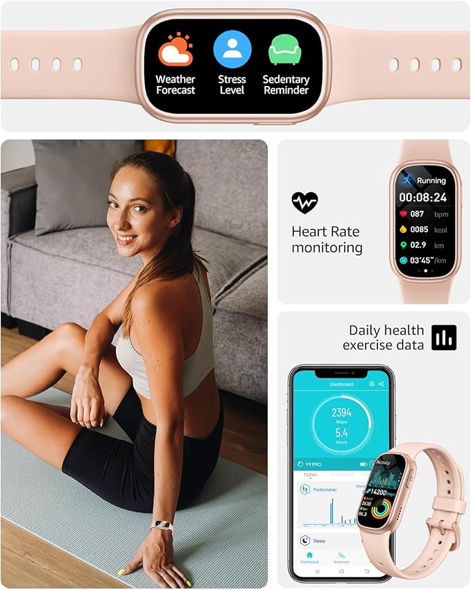 Asmoda Fitness Tracker (Answer/Dial Call), Smart Watch with 1.47" HD Touch Display, 130+ Sport Modes Activity Tracker with Sleep Monitor, IP68 Waterproof Tracker for Android&iPhone Women Men